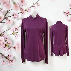 APANA LONG SLEEVE PULLOVER WOMEN'S TOP LARGE PLUM
